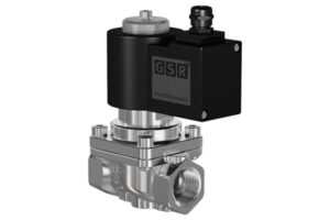2/2-way solenoid valve with piston seal force pilot operated